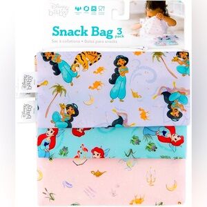 Bumkins Sandwich Snack Bags, Washable, Food Safe - Disney Ariel and Jasmine 3